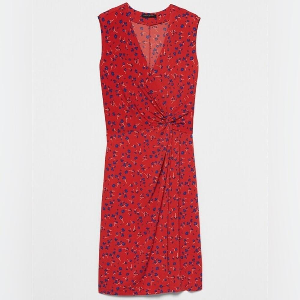 Banana Republic Factory Women’s Sz Large Dress Printed Faux Wrap New NWT Red